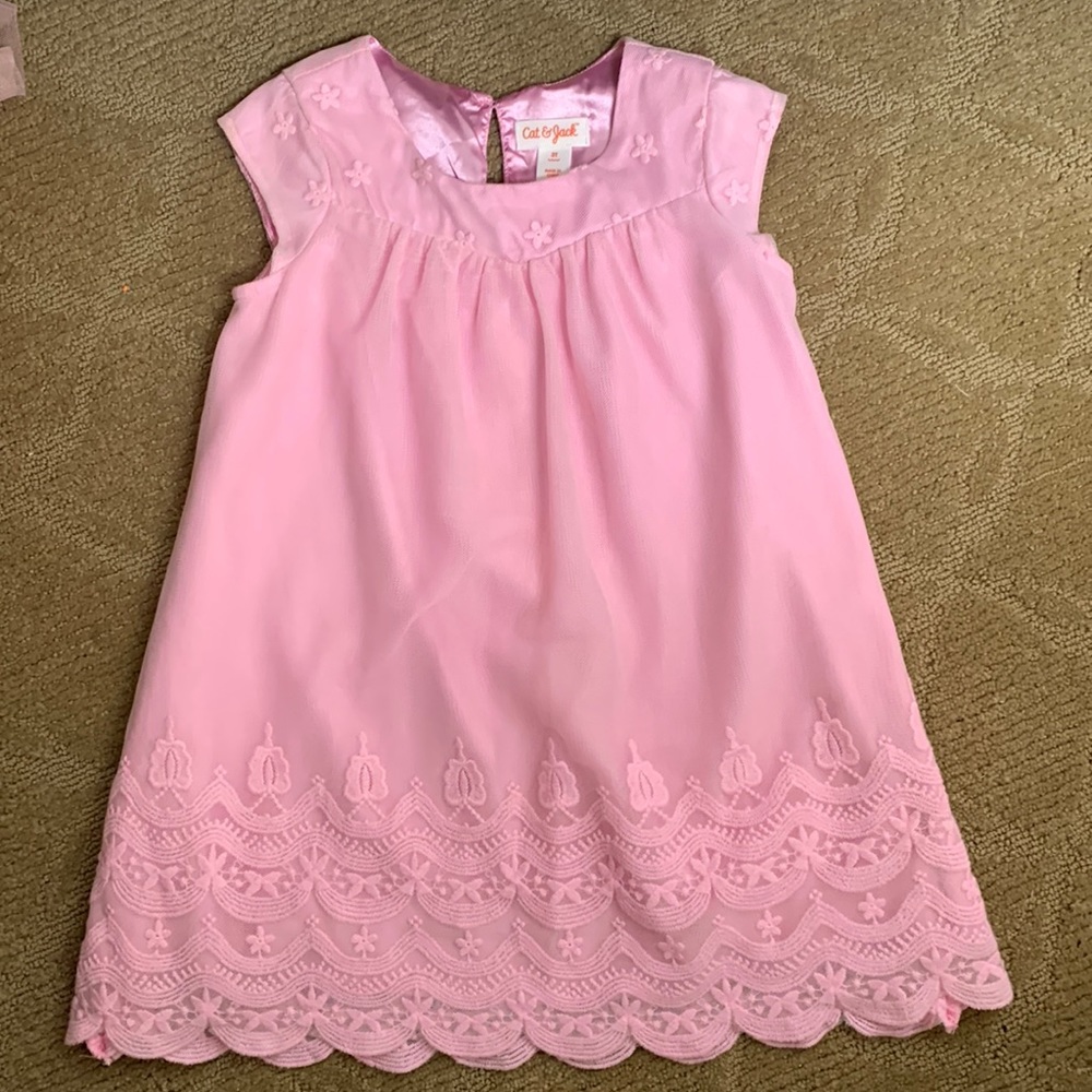 Girls pink Cat & Jack 3t dress with embroidery.